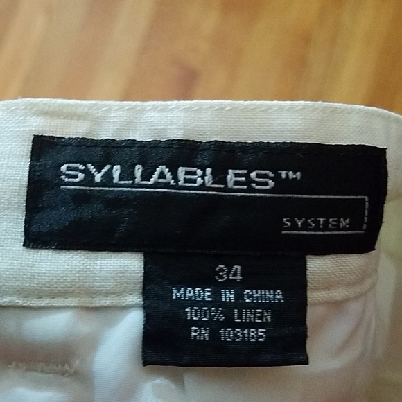 Vtg. Syllables Linen 100% Bermuda Shorts Size 34 - Picture 7 of 8